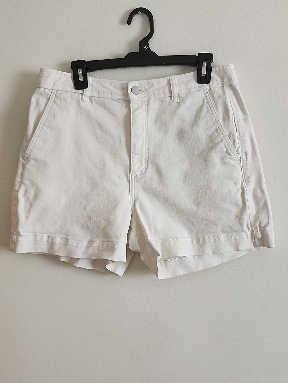 Everlane White High-Rise Cotton Stretch Jean Shorts Sz 12.